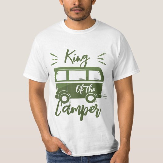 Koning van de camper, camper camper eigenaar grapp t-shirt (Voorkant)