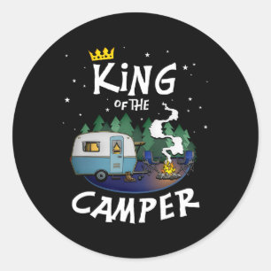 Koning Van De Camper Camping Reis Geschenk Voor Ma Ronde Sticker