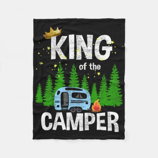 Koning Van De Camper Camping Reis Trailer Weg Tra Fleece Deken (Voorkant)