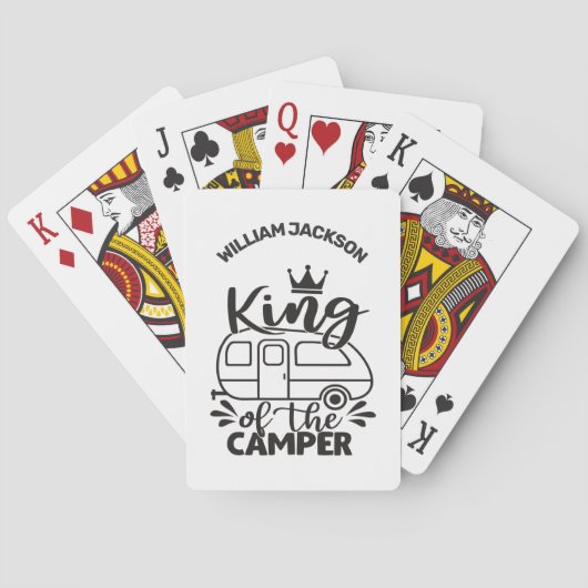 Koning van de Camper met kroon en naam Pokerkaarten (Achterkant)