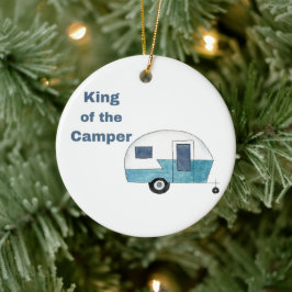 Koning van de Camper op een Keramisch Ornament