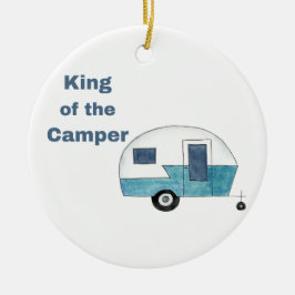 Koning van de Camper op een Keramisch Ornament
