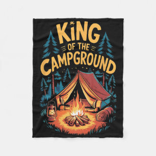 Koning van de Camping Grappige Camping Vader Tent Fleece Deken