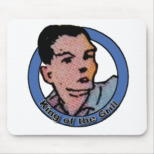 Koning van de  Cartoon van de Barbeque Grill Muismat