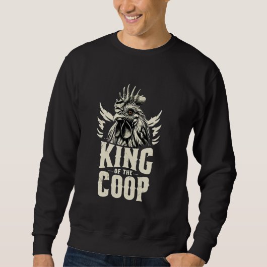 Koning van de Coop Funny Rooster Chicken Farming Trui (Voorkant)