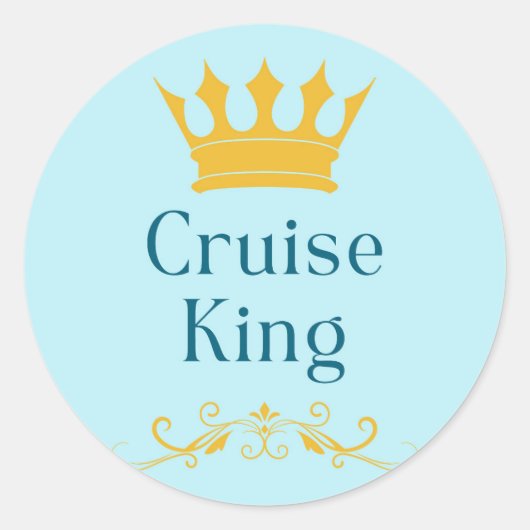Koning van de cruise ronde sticker (Voorkant)