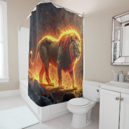 Koning van de dieren Leeuw majestueuze helse dier Douchegordijn