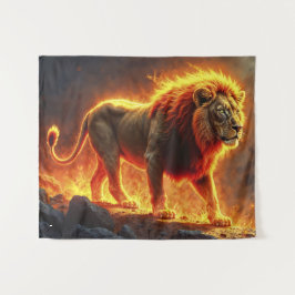Koning van de dieren Leeuw majestueuze helse dier Wandkleed