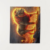 Koning van de dieren Leeuw majestueuze helse dier Wandkleed (Voorkant)