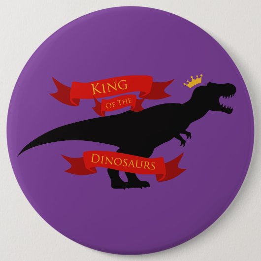 Koning van de Dinosauriërs Ronde Button 6,0 Cm (Voorkant)