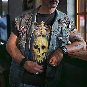 Koning van de Dode Smelting Golden Skull T-shirt