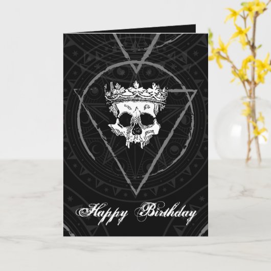 Koning van de dood: Donkere Gothic Royal Sigil Kaart (Gele Bloem)