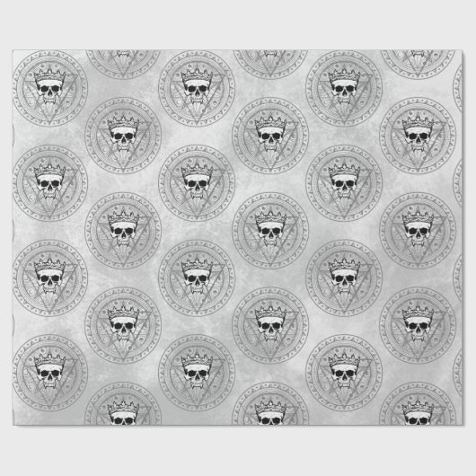 Koning van de dood: Donkere gotische koninklijke s Cadeaupapier (Vlak)