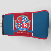 Koning van de Eagle-krest, naam rood blauw Golfheadcover (Voorkant)