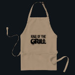 Koning van de gril | Beige BBQ party apron for men Standaard Schort<br><div class="desc">Koning van de gril maakt deel uit van de bbq koningen. Cool barbecue gift idea voor mannen; Papa, echtgenoot, oom, opa, broer, zoon, enz. Beschikbaar in beige wit en geel. ontwerp voor koken in de open lucht. Meester van de grill barbeque party.</div>