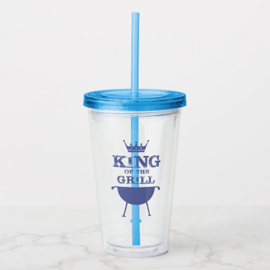 Koning van de Gril, blauw Acryl Drinkbeker (Voorkant)