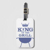 Koning van de Gril, blauw Bagagelabel (Voorkant (verticaal))
