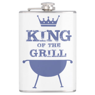 Koning van de Gril, blauw Heupfles