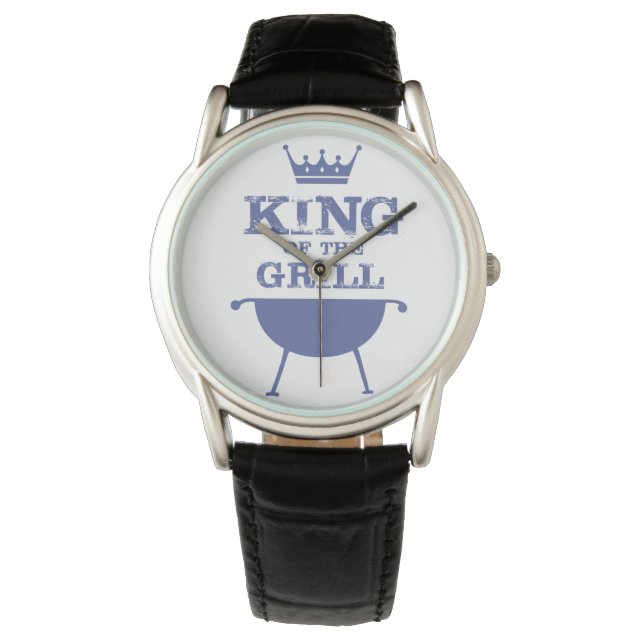 Koning van de Gril, blauw Horloge (Voorkant)