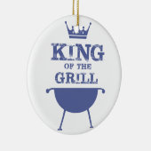 Koning van de Gril, blauw Keramisch Ornament (Rechts)