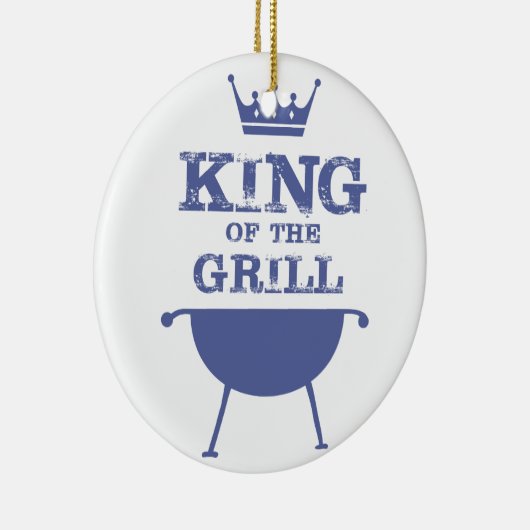 Koning van de Gril, blauw Keramisch Ornament (Rechts)