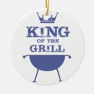 Koning van de Gril, blauw Keramisch Ornament