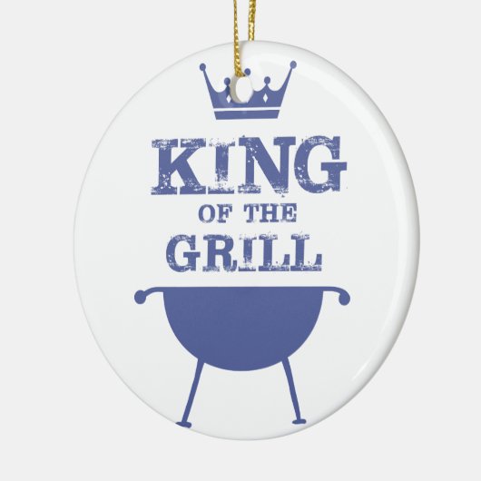 Koning van de Gril, blauw Keramisch Ornament (Links)