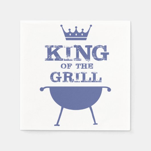 Koning van de Gril, blauw Servet (Voorkant)