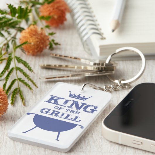 Koning van de Gril, blauw Sleutelhanger (Voorkant Rechts)