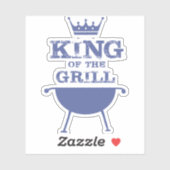 Koning van de Gril, blauw Sticker (Vel)