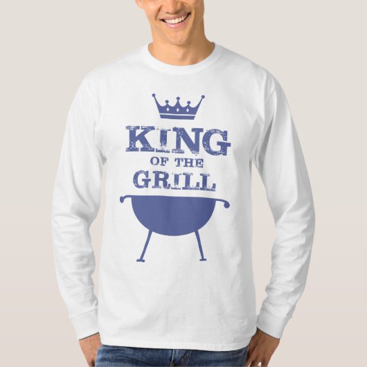Koning van de Gril, blauw T-shirt (Voorkant)