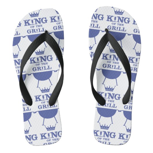 Koning van de Gril, blauw Teenslippers (Voetbed)