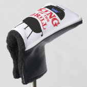 Koning van de Gril, Blauwe Kroonrood Golfheadcover (3/4 voorkant)
