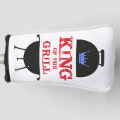 Koning van de Gril, Blauwe Kroonrood Golfheadcover (Voorkant)
