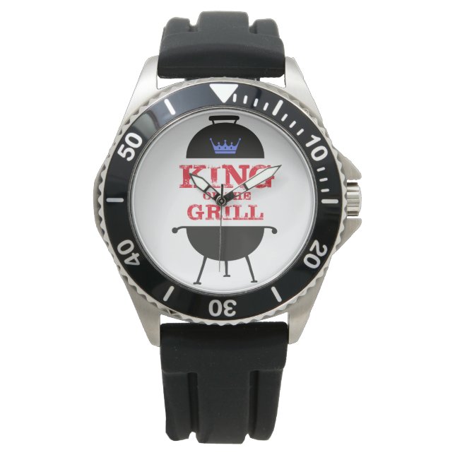 Koning van de Gril, Blauwe Kroonrood Horloge (Voorkant)