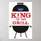 Koning van de Gril, Blauwe Kroonrood Poster (Voorkant)