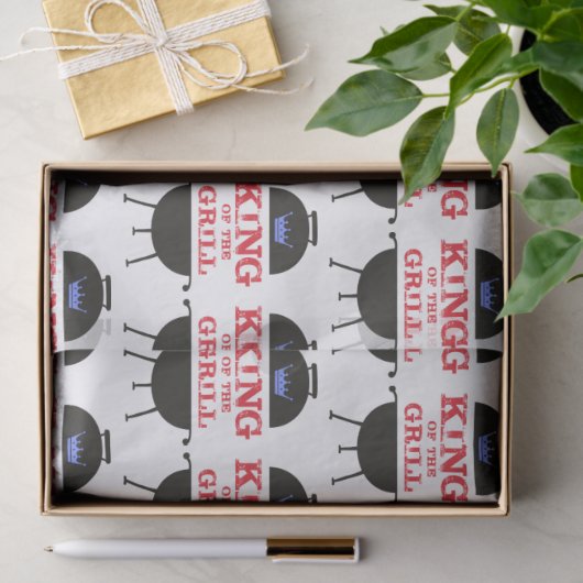 Koning van de Gril, Blauwe Kroonrood Tissuepapier (Geschenk)