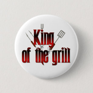 Koning van de gril ronde button 5,7 cm