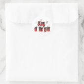 Koning van de gril ronde sticker (Tas)