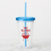 Koning van de Gril, rood Acryl Drinkbeker (Voorkant)