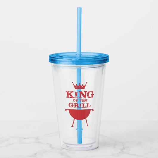 Koning van de Gril, rood Acryl Drinkbeker (Voorkant)