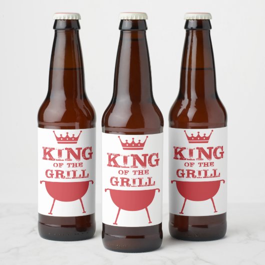 Koning van de Gril, rood Bier Etiket (Flessen)