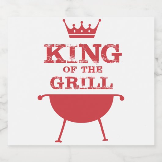 Koning van de Gril, rood Bier Etiket (Enkel label)