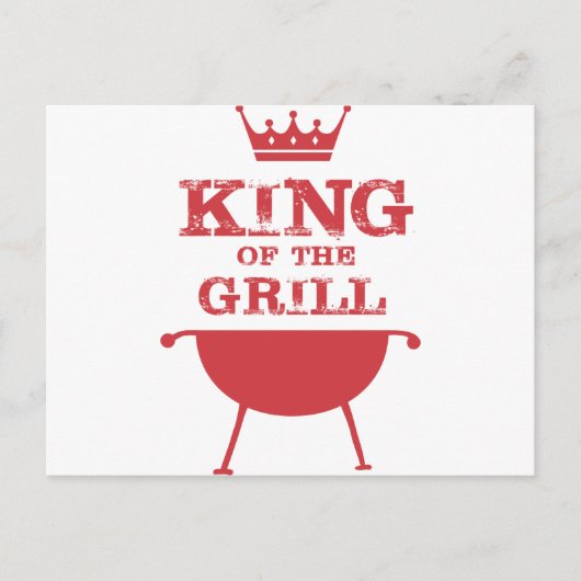 Koning van de Gril, rood Briefkaart (Voorkant)