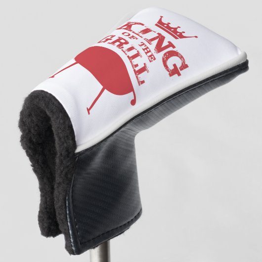 Koning van de Gril, rood Golfheadcover (3/4 voorkant)