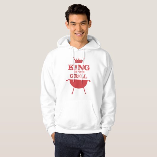 Koning van de Gril, rood Hoodie (Voorkant volledig)