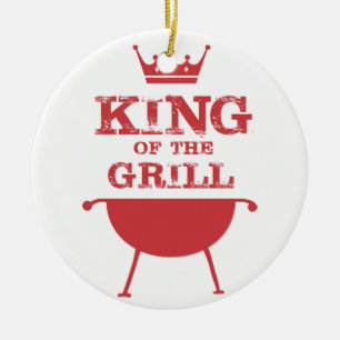 Koning van de Gril, rood Keramisch Ornament