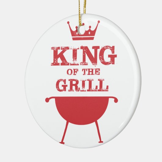 Koning van de Gril, rood Keramisch Ornament (Links)