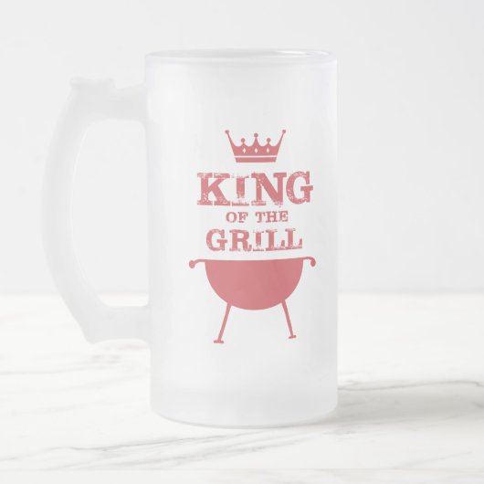 Koning van de Gril, rood Matglas Bierpul (Links)