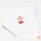 Koning van de Gril, rood Ronde Sticker (Envelop)